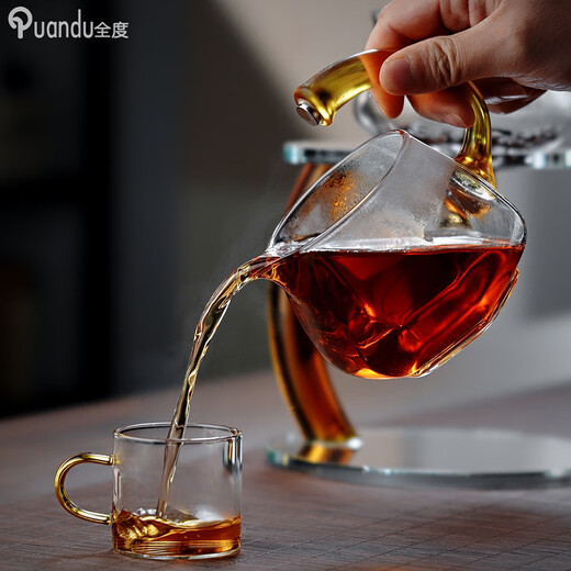 Quandu Automatic Tea Maker Glass Tea Set Lazy Magnetic Teapot Simple Kung Fu Tea Set