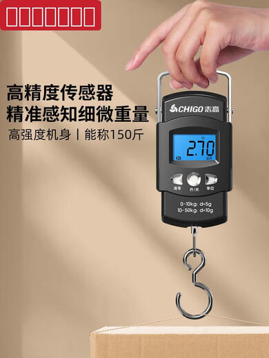 志高手提电子秤便携式高精度家用行李称挂钩称小型精准弹簧秤3524 志高品牌质量有保障
