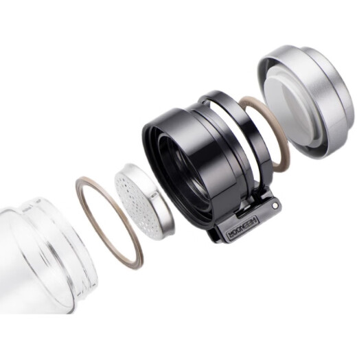 Copa de vidrio Sino Vidrete Portable Portable Portable Copa de té Portable Filtro de automóviles Hombres Negocios Copa de agua transparente 6015 [Gran capacidad] Tapa de copa de anillo de elevación 695ml - Modelo de celebridades