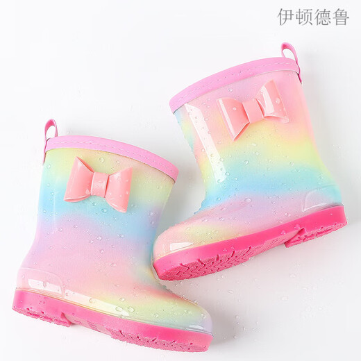 Eton Drew Bow Children's Rain Boots Girl Princess Cute Baby Girl Girls Child's Rain Boots Chaussures de l'eau Étudiant non glissade