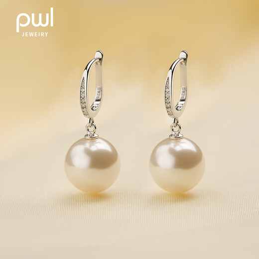 PWL925 Silver Shijia Pearl Earrings Women's Light Luxury High-end Earrings 2025 New Simple Earrings Fashion Earrings 10mm Silver Shijia Pearl Earrings S925 Silver