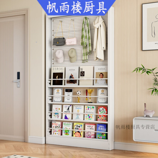 Customized gaming room floor-to-ceiling hole-board storage rack with steel hole-board storage rack and bookshelf behind the door. Hole-board style thickness 8CM, height 1.8 meters, width 0.6