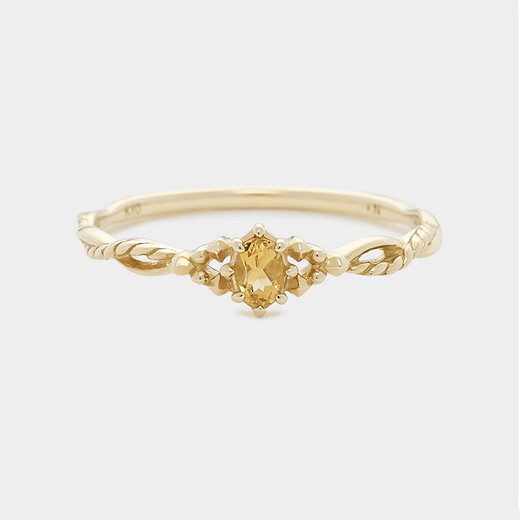 Pop nojess Japanese mini pocket ring natural opal citrine tanzanite versatile Japanese s925 sterling silver gold-plated natural citrine ring Hong Kong 10 = US 5