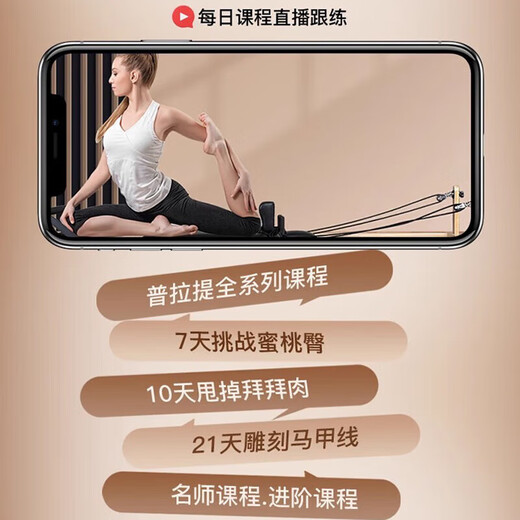 Liyi Official Direct Sales Pilates Core Bed Household Foldable Bed Large Equipment Sports Training Imported Red Oak Foldable No Installation-Can