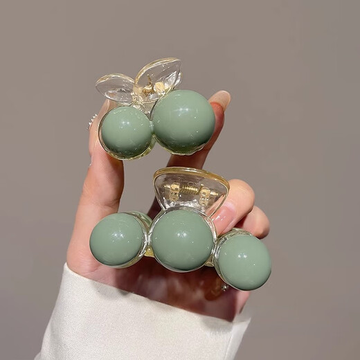 Tang Funi Summer Green Pearl Clip Women's Half-tied Hair Clip on the Back of the Head Short Hair Hair Clip Small Hair Volume High-end Shark Clip Small Clamp