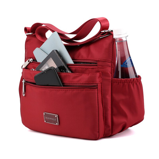 途尊（kingtrip）帆布包女2025七夕牛津布单肩斜挎包中老年大容量生意包女士妈妈包 大号黑色