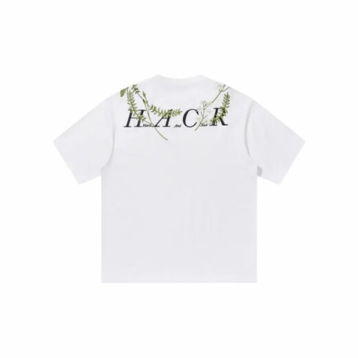 Nanyuexi hart und grausamer amerikanischer Alphabet Pflanze Blume rundes Hals schweres kurzärztes T-Shirt für Männer und Frauen Sommer S1048# Black XL
