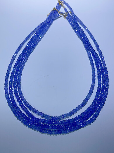 Chihuan Ruyijia Welfare Provence's Romantic 14k Discount Natural Ice Blue-Purple Tanzanite Sapphire Necklace Violet 4.5mm 3.5-