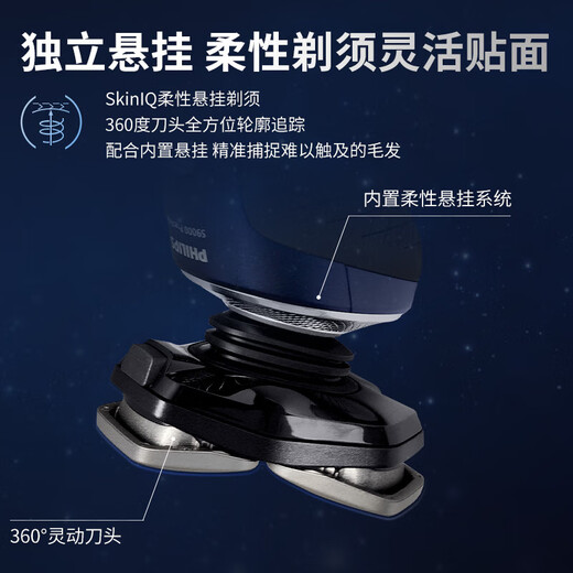 飞利浦（PHILIPS）剃须刀SkinIQ肌能感应刮胡刀高端蜂巢9系荷兰进口 送老公送父亲 【蜂巢奢享9系】SP9886标配