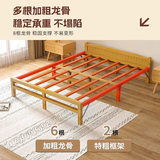 獾獾竹折叠竹床办公室午休床工地睡觉神器简易小床家用成人1.2米单人床 【加高加固款】天然楠竹0.8米