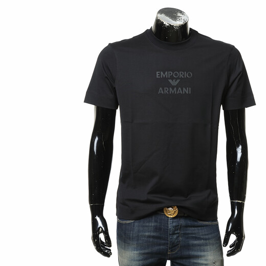Armani/Armani Ea Eagle Mark Men's Fashion Mercerated Хлопковая короткая рукав с коротки