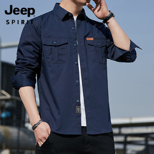 Jeep Spirit Jeep Working Shirt Jacke Herren Sommer dünn 2025 Neues Freizeithemd Frühling Strickjangel reines Baumwoll Militär grün 6621 Modell M 85 ~ 110jin [Jin gleich 0,5 kg]