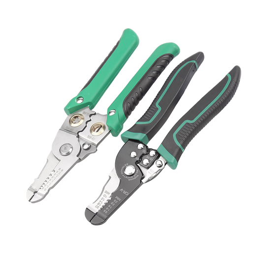 Baodefeng Drahtstripper Elektriker Spezielle Werkzeug Multifunktionszellen Kabelwierzellen für Universal Drahtkabelschere Drahtzange 12052, zweifarbige schwarze Eisenschere mit Eifer Head-Schere