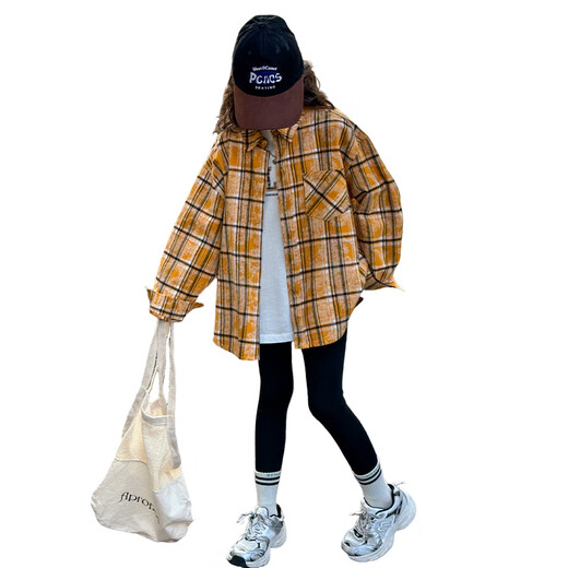 G.Duckkids Girls 'Long Ärmel-Hemd Frühling und Herbst 2025 Neue mittel-bis-große Kinderkleidung modische Herbst-Longe-Longe-Children-vielseitige Top 723 Hemden 120 Größe [110-120 cm]