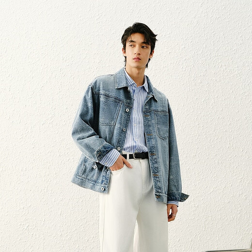 Semir denim jacket men's 25 autumn retro washed light workwear jacket small loose top unisex style 109125108113