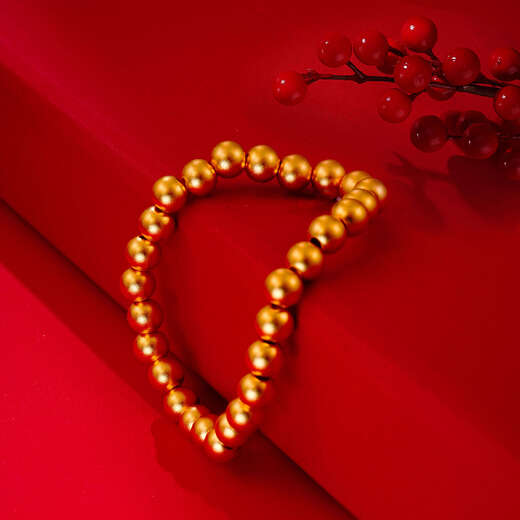 Chuxiao Gold 999 Pure Gold Small Gold Beads DIY Small Accessories Round Beads Bracelet Loose Beads Pure Gold Transfer Beads 0.08g