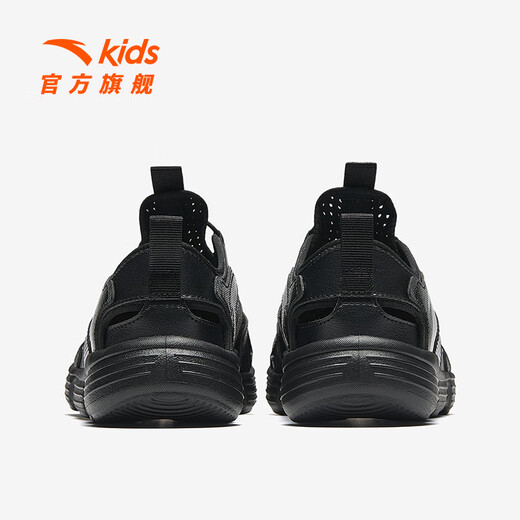 ANTA children's sandals, boys' shoes, 2025 summer new outdoor creek shoes, toe-toe beach shoes, black-4 34, inner length 21.5cm