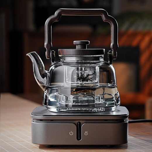 Quandu thickened glass steaming integrated teapot heat-resistant glass tea boiler teapot steaming teapot lifting beam tea set