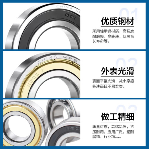 
Harbin/HRB high-speed deep groove ball bearing 6206 6207 6208 6209 6210RZ6211Z 6210-2Z (metal seal) size: 50*90*20