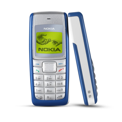 诺基亚（NOKIA）直板1110经典按键备用保密超长待机学生1112老人 1110黄屏移动版蓝色 裸机没有电池