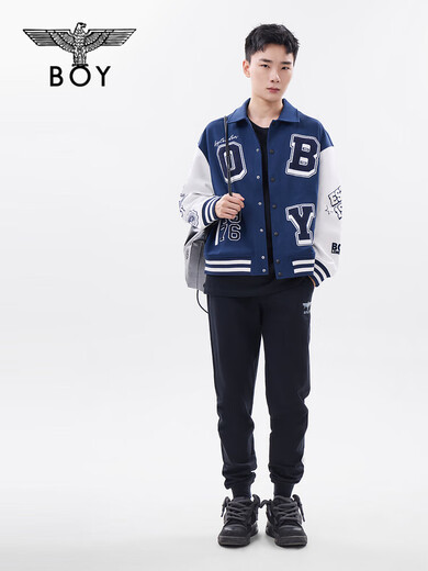 BOY LONDON trendy brand trousers couple style black printed anklet breathable casual pants N15903 black XS