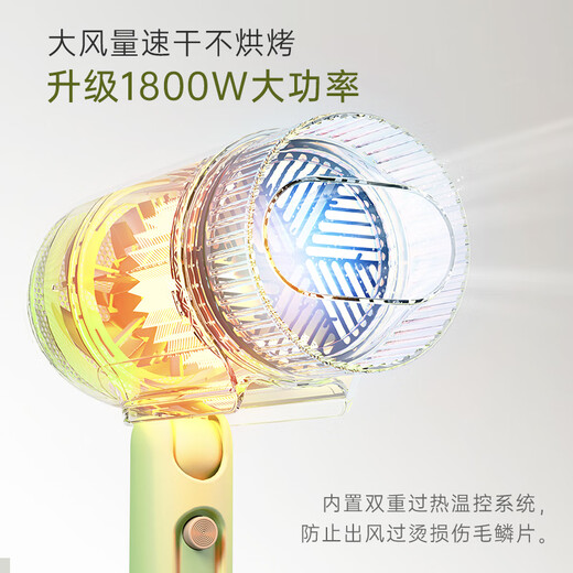 Bear Hair Dryer Negative Ion Hair Dryer Home Hair Dryer High Power Student Dormitory Low Power Portable Folding Birthday Gift for Girlfriend and Wife National Subsidy