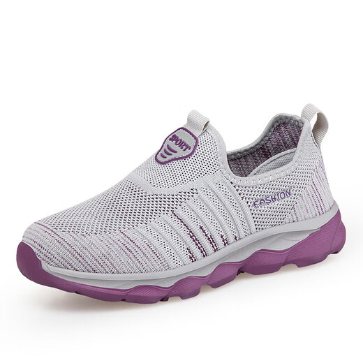 Los zapatos viejos del maestro de Zulijian para mujeres en primavera y verano, los zapatos de mamá de pie gordo, malla, transpirable sin deslizamiento.