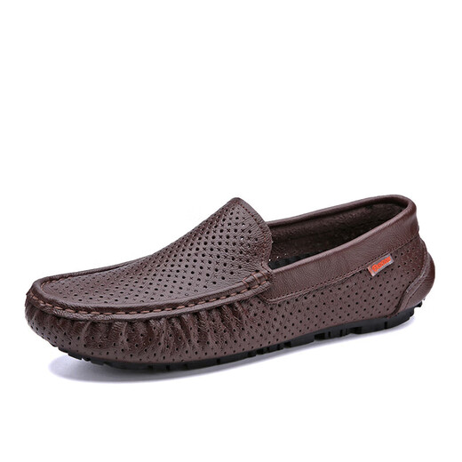 Yrc. Yiguan Erkang Fang Site officiel Fang Ship Store Flag Site officiel Fang Ship Store Flag Site officiel Doudou Shoes Men's Summer Gentine Leather Hollow Yierkang 9901 (style respirant) noir 20 40 [Taille de chaussure en cuir standard]
