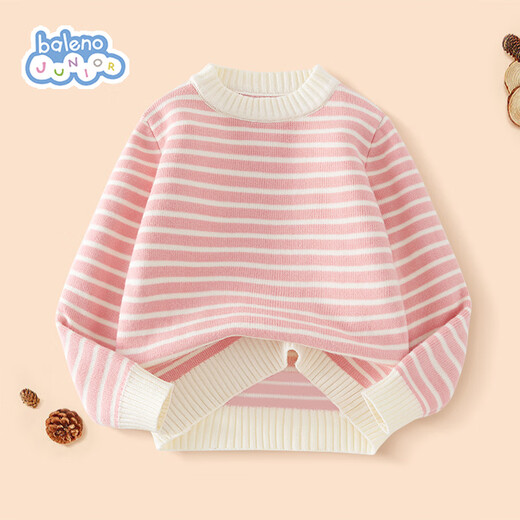 Baleno children's knitted sweater autumn and winter Korean style striped tops for middle-aged and older children boys and girls winter wear warm inner sweaters