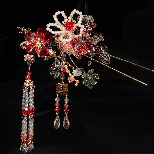 Dijing Brautkopfschmuck Chinesisch XiUhe Kleidung Kopfschmuck Fengguan Altes Kostüm Hanfu Haarzubehör Cheongsam Hochzeitskleid Hochzeit Accessoires [auslösen