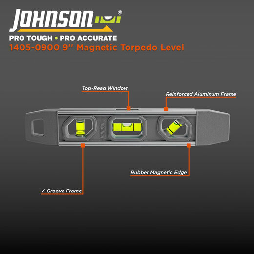 Johnson Level & Tool Magnetic Aluminum Torpedo Level Level 1