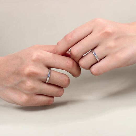 Kechu stone pattern ring sterling silver tanzanite male and female couple ring closed natural crystal sapphire niche original design No. 10