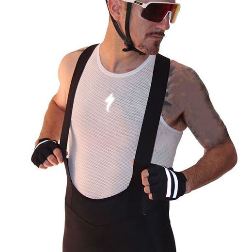 Jingpu Fei Cycling Sweatshirt Tight Cycling Clothes Bottoming Shirt Breathable Road Bike Reflective Vest High Elastic Cycling + White-pns Tight Fit Small L