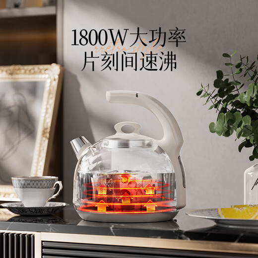 格来德（Grelide）烧水壶欧式复古保温316不锈钢电热水壶多段控温电水壶恒温防烫家用热水壶D1215E白色