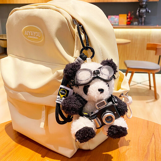 Tatanice Children's Plüsch Spielzeugkamera Bär zurück Schoolbag Anhänger Schlüsselbund Hängende Dekoration Süße Puppenmädchen Geburtstagsgeschenk