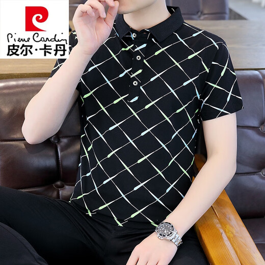 皮尔卡丹（pierre cardin）2025夏季新款Polo衫短袖男潮牌ins修身翻领半袖T恤男士体恤上衣服 F9226黑色 XL