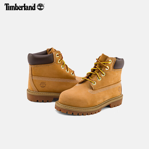 添柏岚（Timberland）官方小童鞋大黄靴马丁靴高帮户外旅行偏大|12809 12809W/小麦色 27 (6孔黄铜鞋眼)