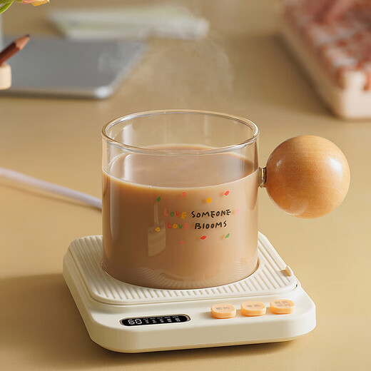 Bear Heating Coaster, Hot Milk Magic Device, Constant Temperature Insulation, Five Temperature Adjustments, 12H Appointment, Office Goods, Electric Heating Healthy Hot Milk Warmer, Versatile No-Choice Cup P40F8, One-touch Quick Heat No-Choice Cup + Gift Box Can Hold 0.3L -0.6L Cups