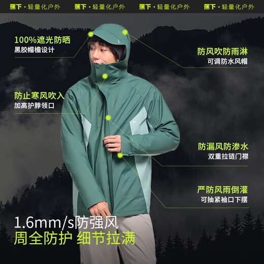 Beneunder jacket three-in-one down jacket men's outdoor windproof and waterproof LS19924 Christmas gift Mandu Black XXL