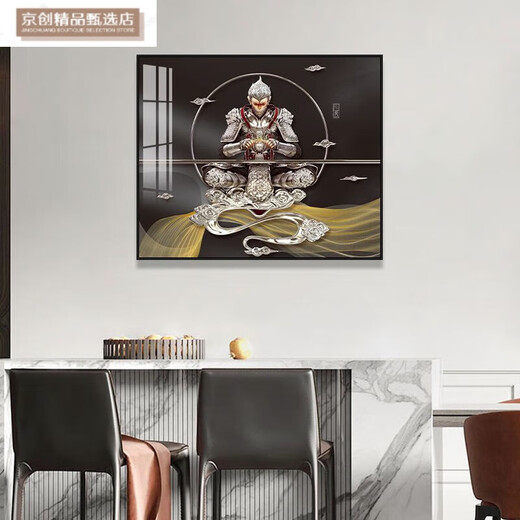 Das dekorative Gemälde der Messkasten, die Schlacht von Buddha, Sun Wukong, hängende Malerei, Blockierung der Verteilungsschachtel, Hauptschalterbox, Wandbild, Affenkönig, 16822+Schwarzer Rahmen, 40*30+Kristalloberfläche+Hanging Model