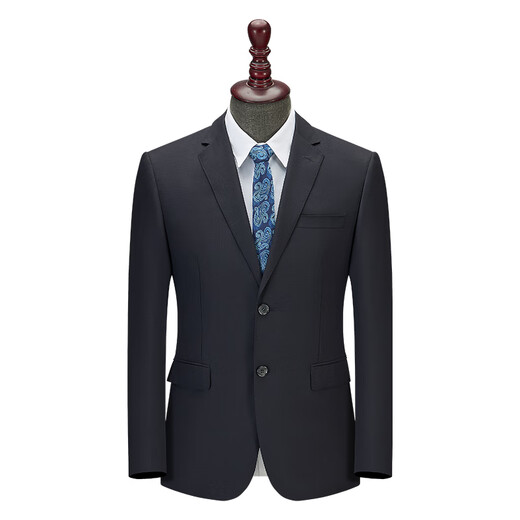 Jijia broken code worsted 97% wool suit top anti-wrinkle business formal single suit men's wool navy blue 165B