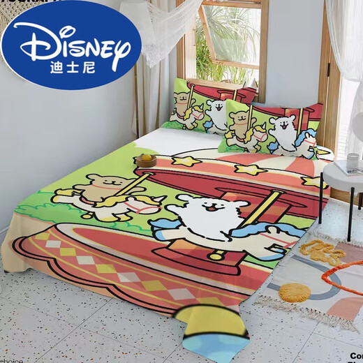 Cartoon de Disney Línea Línea Puppy Room para niños Hojas peludas dormitorio Double Cametilla Estudiante de una sola sábanas individuales BD2694V 1.8 CAMA (240*260 HOJAS)