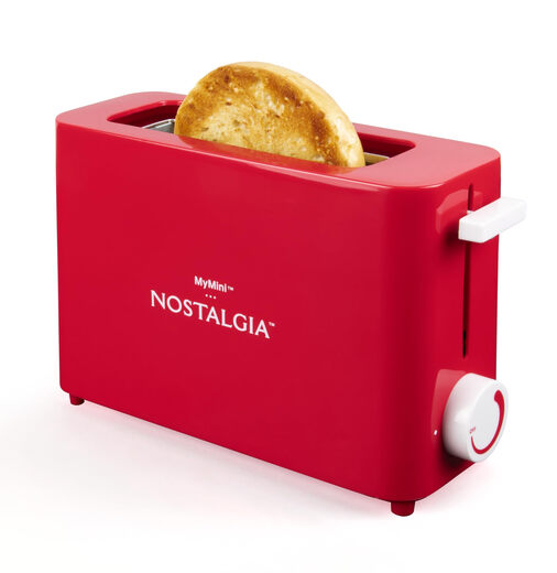 NostalgiaMyMini single slice toaster 1.25 inch wide slot adjustable temperature