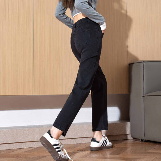 TonLion 2025 Women's Stretch Pipe Small Leg Jeans Black 29