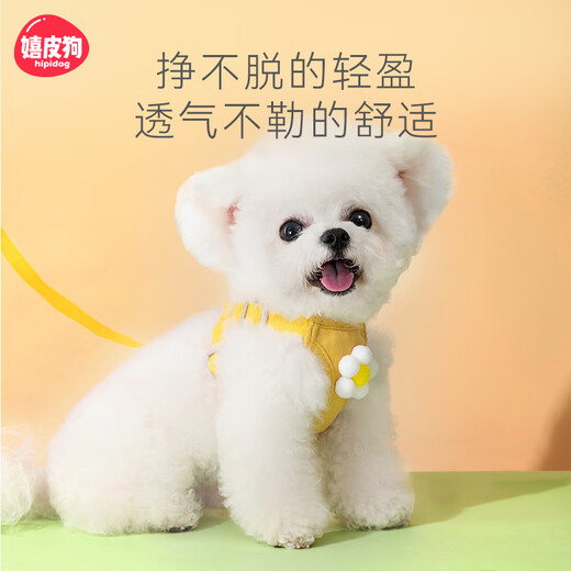 Hippie dog puppy leash vest type dog walking rope small dog harness dog chain S size recommended 1-6 Jin Jin equals 0.5 kg