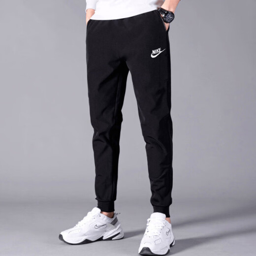 耐克（NIKE）运动套装男装2025春季健身跑步透气POLO短袖休闲T恤针织长裤2件套 FN3895-010+FQ4331-010 L