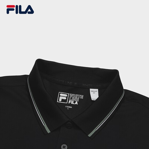 Fila Pilot POLO | Fila official men's knitted POLO2025 summer new fashion casual cool short-sleeved black-BK L 175/96A/L
