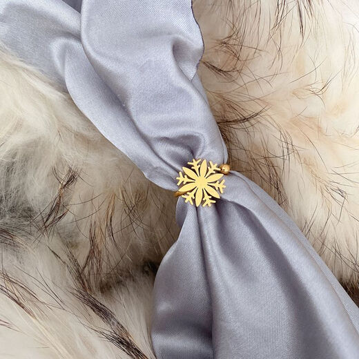 QUAMER old phoenix gold store model snowflake ring for women niche design internet celebrity trendy ins simple cold style titanium steel personality snowflake titanium steel ring (US size 6)