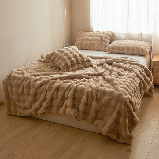 MUJI Class A Winter Imitation Rabbit Plush Blanket Office Nap Thickened Warm Blanket Cover Blanket 200*230cm