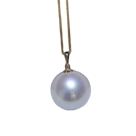 DR GRAFFCARNY perfect round Edison large white pearl pendant, strong light + freshwater necklace comparable to freshwater pearls Freshwater Love 6.9mm